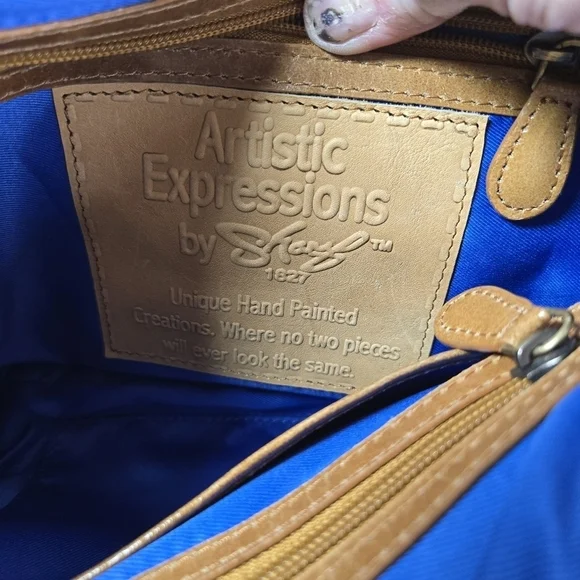 Artist Expressions by Sharif hand painted leather purse